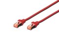 Obrázok pre výrobcu DigituCAT 6 S-FTP patch kabel, LSOH, Cu, AWG 27/7, délka 0,25 m, barva červená