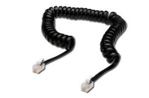 Obrázok pre výrobcu Digitus kabel RJ10 pro telefonní sluchátko, kroucený, černý, délka 2 metry