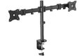 Obrázok pre výrobcu Digitus VESA dvojitý svorkový stolní stojan, 90o otočný, 30o sklopný, otočný 360o, 15"-27" TFT, 100x100, 16Kg, černý