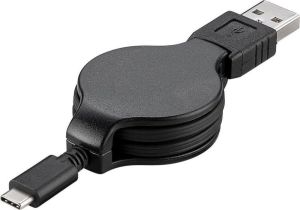 Obrázok pre výrobcu PremiumCord Kabel USB 3.1 C/M - USB 2.0 A/M, charging a sync navíjecí kabel 1m