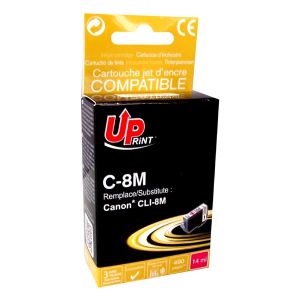 Obrázok pre výrobcu UPrint kompatibil ink s CLI8M, magenta, 14ml, C-8M, pre Canon iP4200, iP5200, iP5200R, MP500, MP800, s čipom