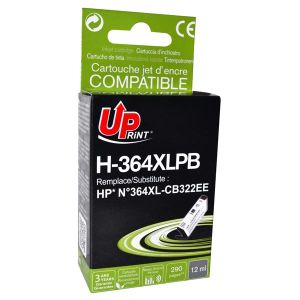 Obrázok pre výrobcu UPrint kompatibil ink s CB317EE, CB322EE, HP 364, photo black, 12ml, H-364XL-PB, pre HP Photosmart B8550, C5380, D5460
