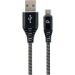 Obrázok pre výrobcu Gembird Premium cotton braided Type-C USB charging and data cable, 2m,black/white