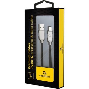 Obrázok pre výrobcu Gembird Premium rubber Type-C USB charging and data cable, 1m, black