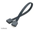 Obrázok pre výrobcu AKASA prodlužovací kabel pro LED pásek / AK-CBLD01-20BK / 4pin samec / 4pin samice / 20cm