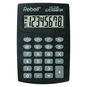 Obrázok pre výrobcu Kalkulačka Rebell, RE-HC208 BX, čierna, vrecková, osemmiestna