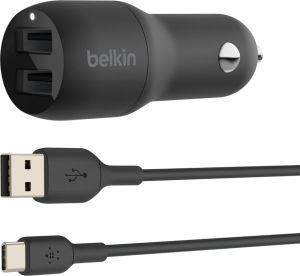 Obrázok pre výrobcu BELKIN Dual USB-A auto nabíječka 24W + USB-C kabel