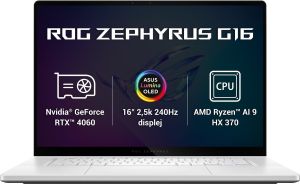 Obrázok pre výrobcu ASUS ROG Zephyrus G16 GA605WV /AI9-HX370/16" 2560x1600/32GB/1TB SSD/RTX 4060/W11H/White