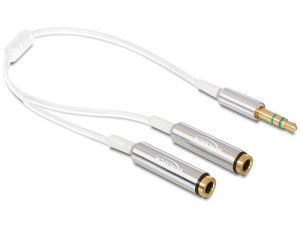 Obrázok pre výrobcu Delock adaptér stereo jack 3,5 mm samec > 2 x stereo jack 3,5 mm samice, 25cm