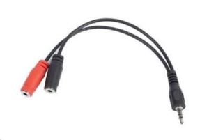 Obrázok pre výrobcu GEMBIRD Kabel CABLEXPERT rozdvojka jack 3,5mm (4 pólový) na 2x3,5mm M/F, 20cm, černý