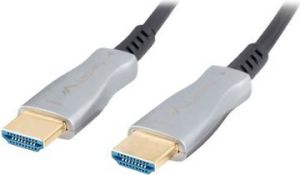 Obrázok pre výrobcu LANBERG Aktivní optický kabel High Speed with Ethernet 2.0, 4K@60Hz, M/M, délka 100m, černý, zlacené konektory