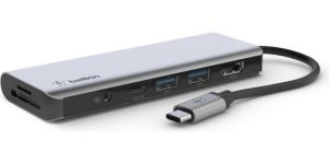 Obrázok pre výrobcu Belkin USB-C 7v1 Multiport adapter - 4K HDMI, USB-C PD 3.0, 2x USB-A 3.0, čtečka SD a micro SD karet, 3,5mm jack