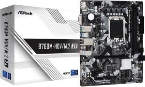 Obrázok pre výrobcu ASRock B760M-HDV/M.2 D4 / Intel B760 / LGA1700 / 2x DDR4 / 2x M.2 / VGA / HDMI / DP / USB-C / mATX