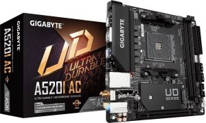 Obrázok pre výrobcu GIGABYTE MB Sc AM4 A520I AC, AMD A520, 2xDDR4, 1xDP, 2xHDMI, WI-FI, Mini-ITX