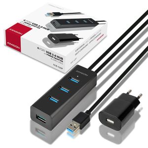 Obrázok pre výrobcu AXAGON HUE-S2BP 4x USB3.0 CHARGING hub 1.2m cable vč. AC adapteru