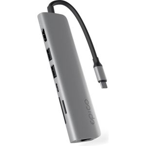 Obrázok pre výrobcu Epico 7v1 Multimedi Hub 8K s USB-C konekt. - šedá