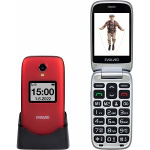 Obrázok pre výrobcu EVOLVEO EasyPhone FS, vyklápěcí mobilní telefon 2.8" pro seniory s nabíjecím stojánkem (červená barv