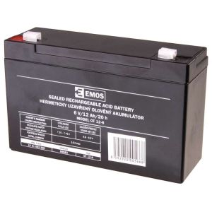 Obrázok pre výrobcu Emos baterie SLA 6V / 12 Ah, Faston 4.8 (187)