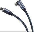 Obrázok pre výrobcu PremiumCord USB-C zahnutý kabel ( USB 3.2 GEN 2x2, 5A, 100W, 20Gbit/s ) bavlněný oplet, 3m