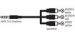 Obrázok pre výrobcu Kabel Jack (3,5mm) M- Cinch 3x M, 1.5m, 4-pólový jack, čierna, Logo, blister