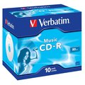 Obrázok pre výrobcu Verbatim CD-R, MusicLife PLUS, 10-pack, 700MB, 24x, 80min., 12cm, bez možnosti potlače, jewel box, Standard, pre archiváciu