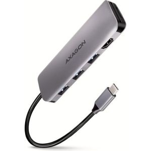 Obrázok pre výrobcu AXAGON HMC-HCR3A, USB 3.2 Gen 1 hub, porty 3x USB-A, HDMI 4k/30Hz, SD/microSD, kabel USB-C 20cm