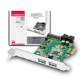 Obrázok pre výrobcu AXAGON PCEU-232V, PCIe adapter 2+2x USB3.0, UASP, nabíjení 3A, VIA + LP