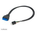 Obrázok pre výrobcu AKASA adaptér USB 3.0 (19-pin) na USB 2.0 (9-pin) / AK-CBUB36-30BK / Interní / 30cm