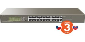 Obrázok pre výrobcu Tenda TEG1124P-24-250W PoE AT Gigabit switch 24x 1Gb/s s PoE 802.3af/at, PoE 225W, Rackmount, VLAN