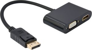 Obrázok pre výrobcu GEMBIRD DisplayPort male to HDMI female + VGA female adapter cable black