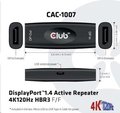 Obrázok pre výrobcu Club3D Active DisplayPort adaptér 1.4 4K120HZ HBR3 (F/F), čierna