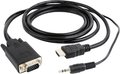 Obrázok pre výrobcu Gembird adaptér HDMI-A(M) ->VGA (F) + audio, na kábli 1.8m, čierný