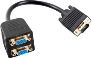 Obrázok pre výrobcu LANBERG AD-0020-BK adapter VGA->VGA x2 20cm