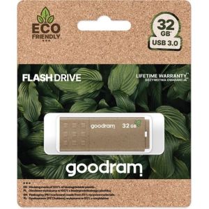 Obrázok pre výrobcu Goodram USB flash disk, USB 3.0, 32GB, UME3 ECO FRIENDLY, hnedý, USB A, s krytkou