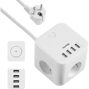 Obrázok pre výrobcu Nabíjecí stanice Huslog 12W 3xzásuvka , 4xUSB bílá
