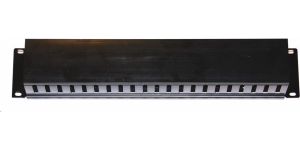 Obrázok pre výrobcu 19" vyvazovací panel 2U, kovový s plastovým krytem, 90x45mm, průchozí, černý