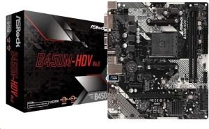 Obrázok pre výrobcu ASRock B450M-HDV R4.0 / AM4 / 2x DDR4 DIMM / HDMI / DVI-D / D-Sub / M.2 / mATX