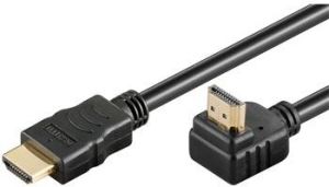 Obrázok pre výrobcu PremiumCord Kabel HDMI+Ethernet, zlac., 90°, 1m