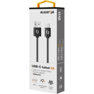 Obrázok pre výrobcu ALIGATOR Datový kabel 2A USB-C 2 m černý