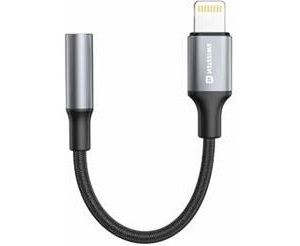 Obrázok pre výrobcu SWISSTEN AUDIO ADAPTÉR TEXTILE LIGHTNING (samec) / 3,5mm AUX 0,15 M ČERNÝ