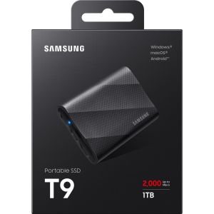 Obrázok pre výrobcu SAMSUNG Portable SSD T9 1TB / USB 3.2 Gen 2x2 / USB-C / Externí / Černý