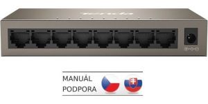 Obrázok pre výrobcu Tenda TEG1008M 8-port Gigabit Switch, 8x 10/100/1000 Mb/s, Fanless, MAC 4K, napájení AC/DC, i na zeď