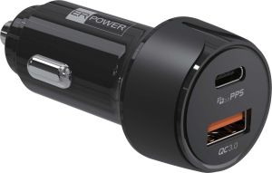 Obrázok pre výrobcu ER POWER 30W PD USB-C/USB-A autonabíječka, černá