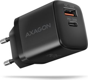 Obrázok pre výrobcu AXAGON ACU-PQ30 Sil nabíječka do sítě 30W, 2x port (USB-A + USB-C), PD3.0/PPS/QC4+/AFC/Apple, černá