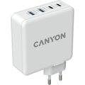 Obrázok pre výrobcu Canyon H-100, ultravýkonná vysokorýchlostná nabíjačka do steny 2xUSB-C, 100W PD, 2 xUSB-A, 30W QC, biela