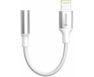 Obrázok pre výrobcu SWISSTEN AUDIO ADAPTÉR TEXTILE LIGHTNING (samec) / 3,5mm AUX 0,15 M BÍLÝ