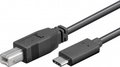 Obrázok pre výrobcu PremiumCord USB-C/male - USB 2.0 B/male, černý,1m