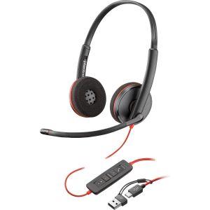 Obrázok pre výrobcu Poly Blackwire 3220 náhlavní souprava, USB-C/A adaptér, stereo (bulk)