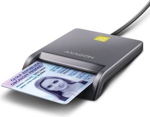 Obrázok pre výrobcu AXAGON CRE-SM3T, USB-A FlatReader čítačka kontaktných kariet ID card (eID klient), kábel 1.3 m