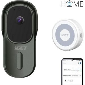 Obrázok pre výrobcu iGET HOME Doorbell DS1 Anthracite + CHS1 White - WiFi bateriový videozvonek, set s reproduktorem, CZ